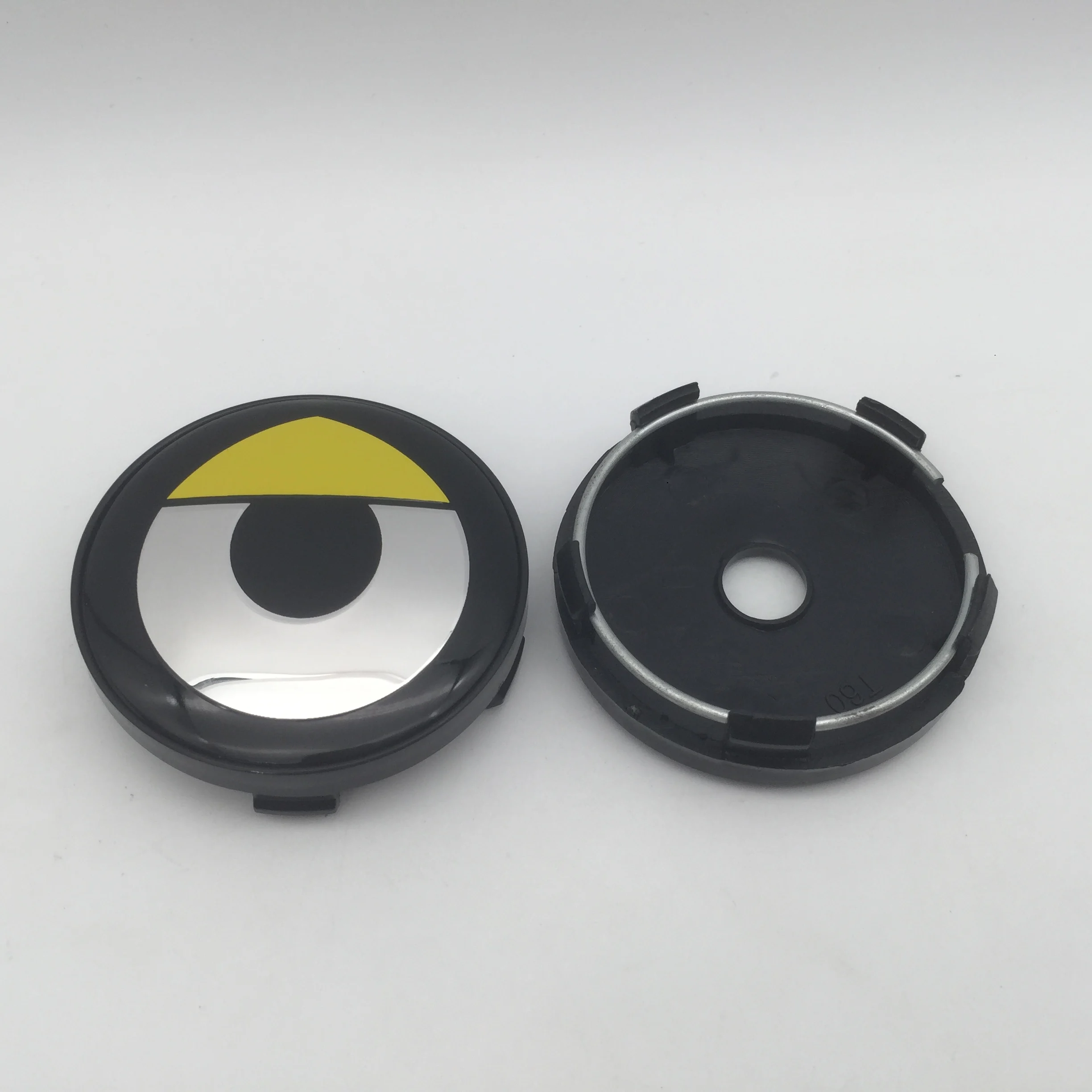 Smart Home Yellow - 4 ชิ้น สติ๊กเกอร์ 3D สีเหลือง/แดง สำหรับฝาครอบศูนย์กลางล้อรถยนต์