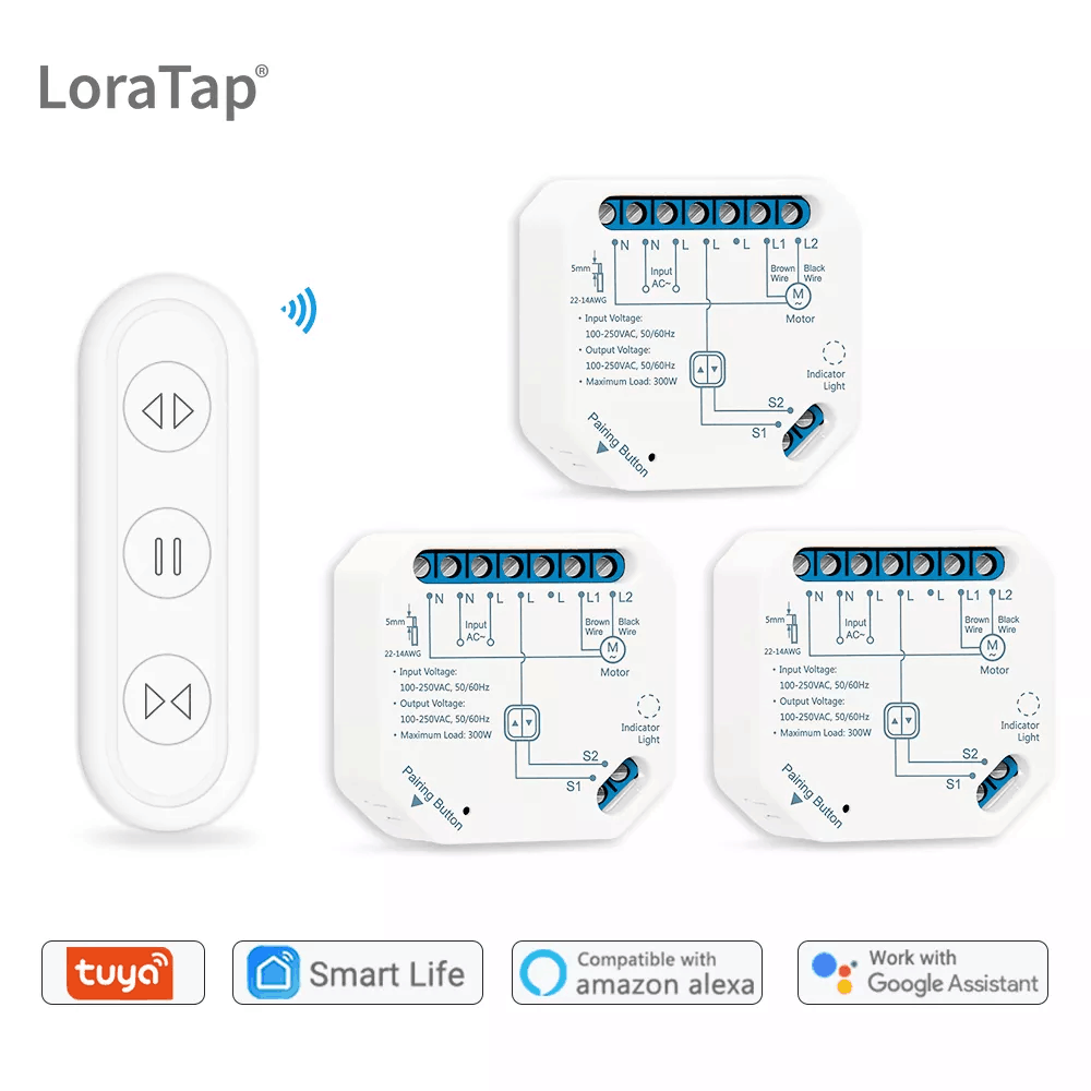 Universal Remote Smart Home - Tuya Smart Life ผ้าม่านโมดูลสวิทช์รีโมทคอนโทรลผ้าม่านลูกกลิ้งชัตเตอร์ RF +